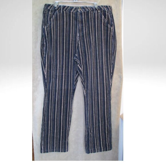 Jessica Striped Corduroy Pants Women - Size 18W - Picture 1 of 14